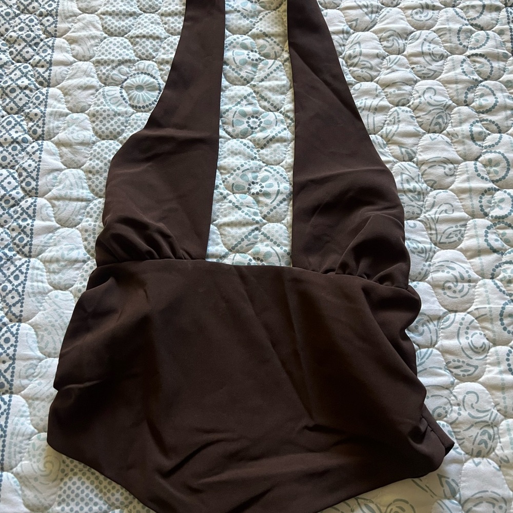 Elegant Brown Crop Top